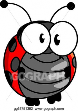 Vector Illustration - Smiling happy little ladybug or ...