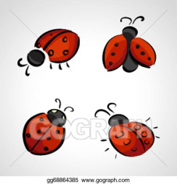 Vector Art - Sketch icons - ladybug. Clipart Drawing ...