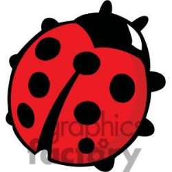 red ladybug with 7 black spots and 6 legs clipart. Royalty ...