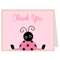 L is for Ladybug Thank You Card