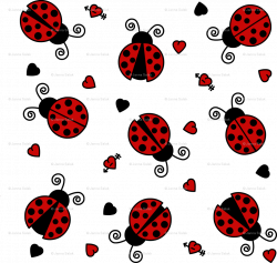 Love Bug Ladybugs wallpaper - jsdesigns - Spoonflower