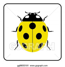 Clip Art Vector - Ladybug yellow realistic cartoon icon ...