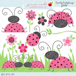 PINK Lovely Ladybugs Cute Digital Clipart - Commercial Use OK - Digital  Ladybug Graphics - Pink Ladybug Clipart