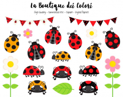 Red Ladybug Clipart, Cute Graphics PNG, Ladybird, Bugs, garden flowers,  Insect Clip art, Scrapbook Illustrations for small Commercial Use