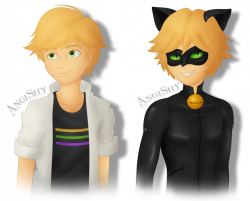 Miraculous Ladybug: Adrien Agreste and Cat Noir by Angi-Shy on ...