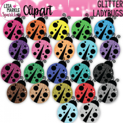 Ladybug Clipart with Glitter