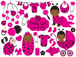 Baby Ladybug Clipart - Vector African American Ladybug Clipart, Baby Shower  Clipart, Ladybird Clipart, Baby Ladybug Clip Art