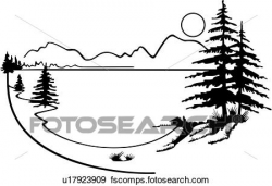 Lake Clipart Black And White | Free download best Lake ...