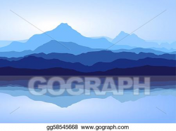 Vector Art - Blue mountains near lake. EPS clipart ...