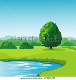 Summer landscape with lake | 1 Landscape&Background Clipart ...