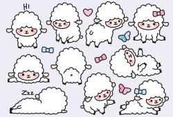 Premium Vector Clipart - Kawaii Lambs - Cute Lamb Clipart ...