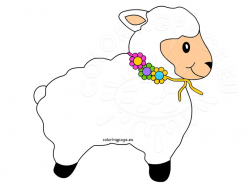 Cute Lamb Clipart Kid – Coloring Page