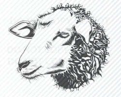 Sheep Head SVG Files Clipart SHeeps Face Clip Art Silhouette Vector Images  SVG Image For Cricut Lamb head Eps, Png ,Dxf Lamb Face Logo svg