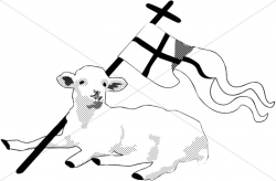 Black and White Lamb with Christian Banner | Christian Flag ...