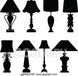 Vector Stock - Antique table lamp. Clipart Illustration ...