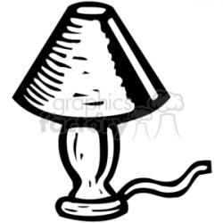 black white lamp clipart. Royalty-free clipart # 382931