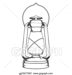 Stock Illustration - Antique old kerosene lamp. Clipart ...