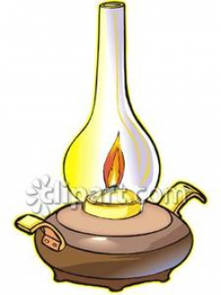 Old Fashioned Oil Lamp - Royalty Free Clipart Picture
