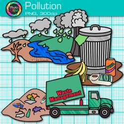 Pollution Clip Art {Earth Conservation of Land, Water, & Air, Science  Resources}