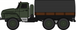 OnlineLabels Clip Art - Ural-4320 Military Truck (Coloured)