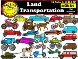 Land Transportation Clip Art Personal & Commercial Use 41 ...