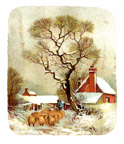 Antique Images: Free Winter Clip Art: Winter Graphic with Shepherd ...