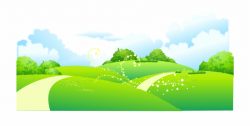 On Meadow Painted Of Trees Illustration Cartoon Clipart ...