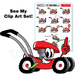 Lawn Care Clip Art | Cartoon Lawn Mower | Landscaping Logo ...