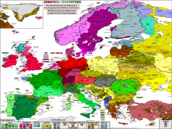 OK, here's an even more accurate map of ALL the dialects in europe ...