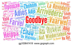 Clipart - Goodbye in different languages word cloud. Stock ...