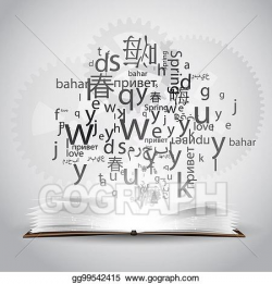 Clip Art Vector - Learning a language, a polyglot. to speak ...