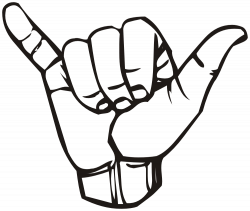 OnlineLabels Clip Art - Sign Language Y, Hang Loose