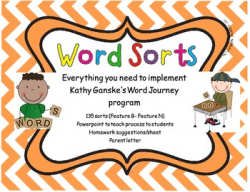 Word Sorts for Word Journeys with powerpoint and letters Features B-N