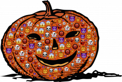 Clipart - Colorful Halloween Pumpkin