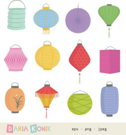 Chinese Lantern Clip Art | Paper Lanterns Clip Art Set for ...