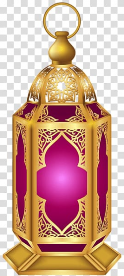 Gold and pink candle lantern illustration, Purple Lantern ...