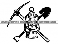 Mining Logo #7 Pick Axe Shovel Tool Lantern Construction Digging Coal Mine  Worker .PNG .SVG .EPS Clipart Vector Cricut Cut Cutting Download