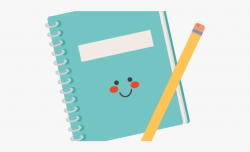 Notebook Clipart Cute - Utiles Escolares Animados Png ...