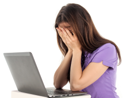 Download Sad Girl In Front Of Laptop PNG For Designing Projects ...