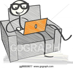 Vector Stock - Working with laptop. Clipart Illustration ...