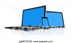 Stock Illustrations - Laptop, mobile phone and digital ...