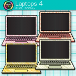 Laptop Clip Art {Rainbow Computers for Classroom Technology & Lab Use} 4