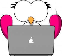 Pink Bird With Laptop Clip Art at Clker.com - vector clip art online ...