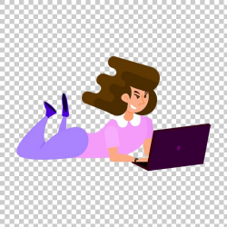 Women Working on Laptop Clipart PNG Image Free Download ...