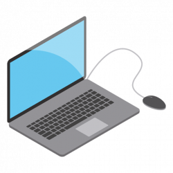 Isomeric laptop with mouse - Transparent PNG & SVG vector