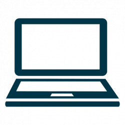 Laptop flat icon design in blue - Transparent PNG & SVG vector