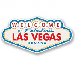 2 x 10cm/100mm Las Vegas Sign Vinyl Sticker Decal Laptop Travel Luggage Car  iPad Sign Fun #4349