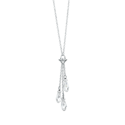 Silver Lariat Necklace - clipart