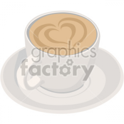 latte cup with heart design for valentines clipart. Royalty-free clipart #  407587