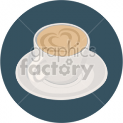 latte cup with heart design for valentines on circle background clipart.  Royalty-free clipart # 407595